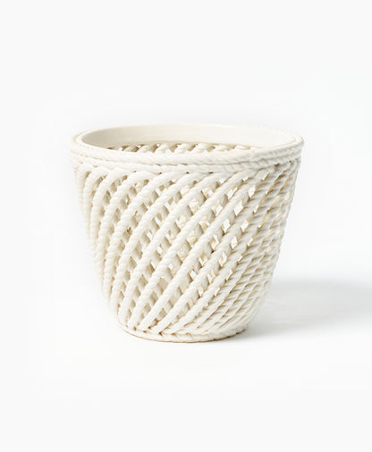 Helena Ceramic Basket Flowerpot 